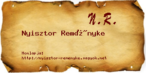 Nyisztor Reményke névjegykártya